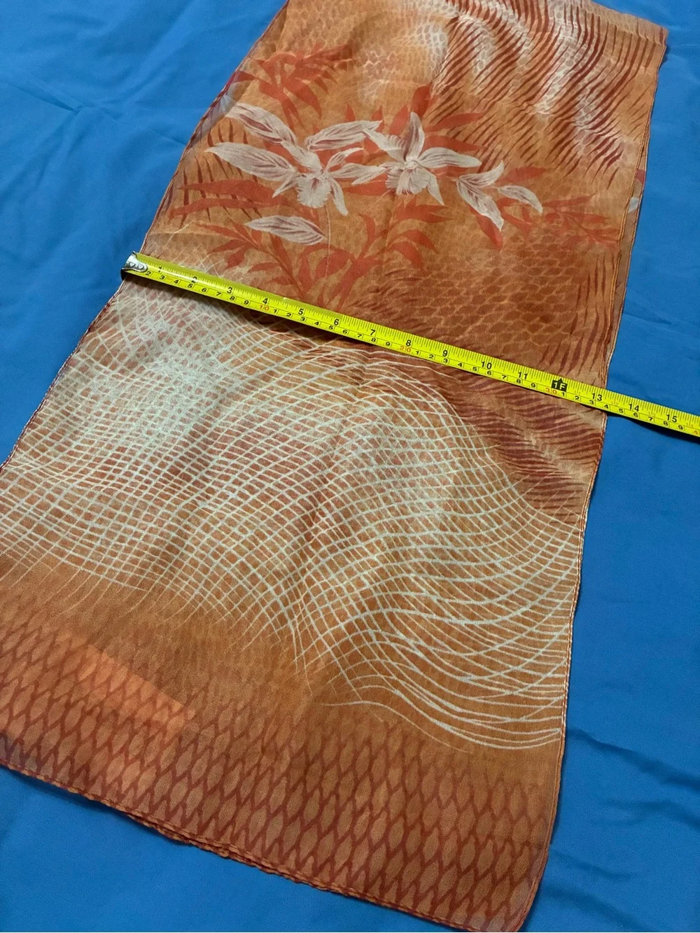 Orange Coral floral scarf